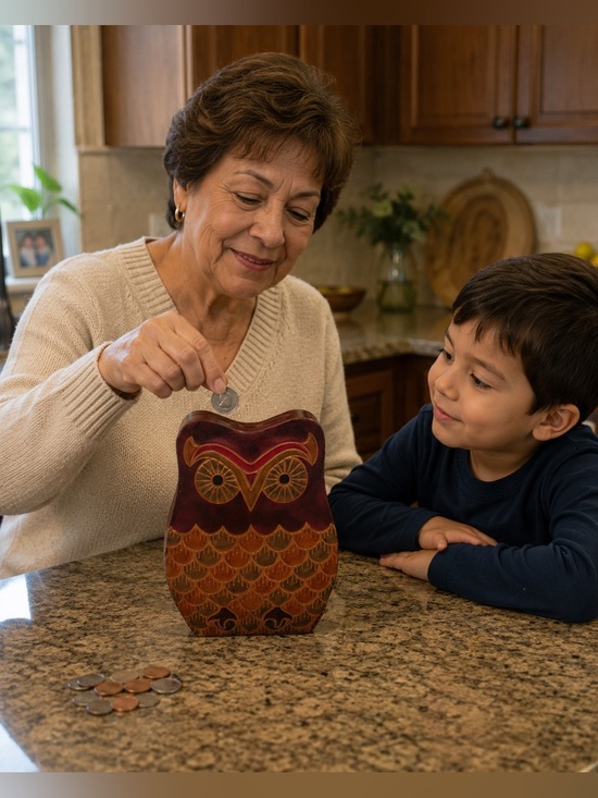 Other - Leather Owl Piggy Bank/vintage money box.